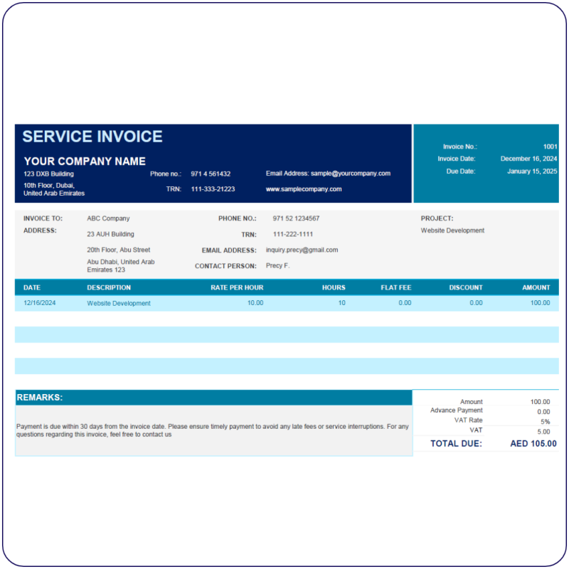 Service Invoice